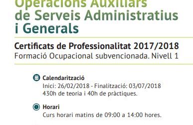 Nou curs a Gentis Barcelona: Operacions auxiliars de serveis administratius i generals